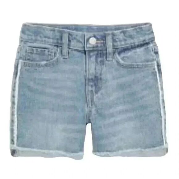 Old Navy Girl's Light Wash Cotton/Poly/Spandex Denim High Rise Rolled Cuff Lace - Picture 1 of 13